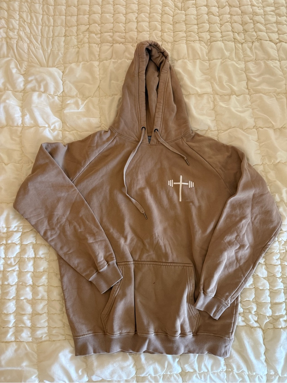 Men's Brown Pullover Hoodie with Weightlift Logo